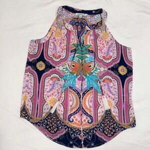 Rose + Olive sleeveless top, Size Small